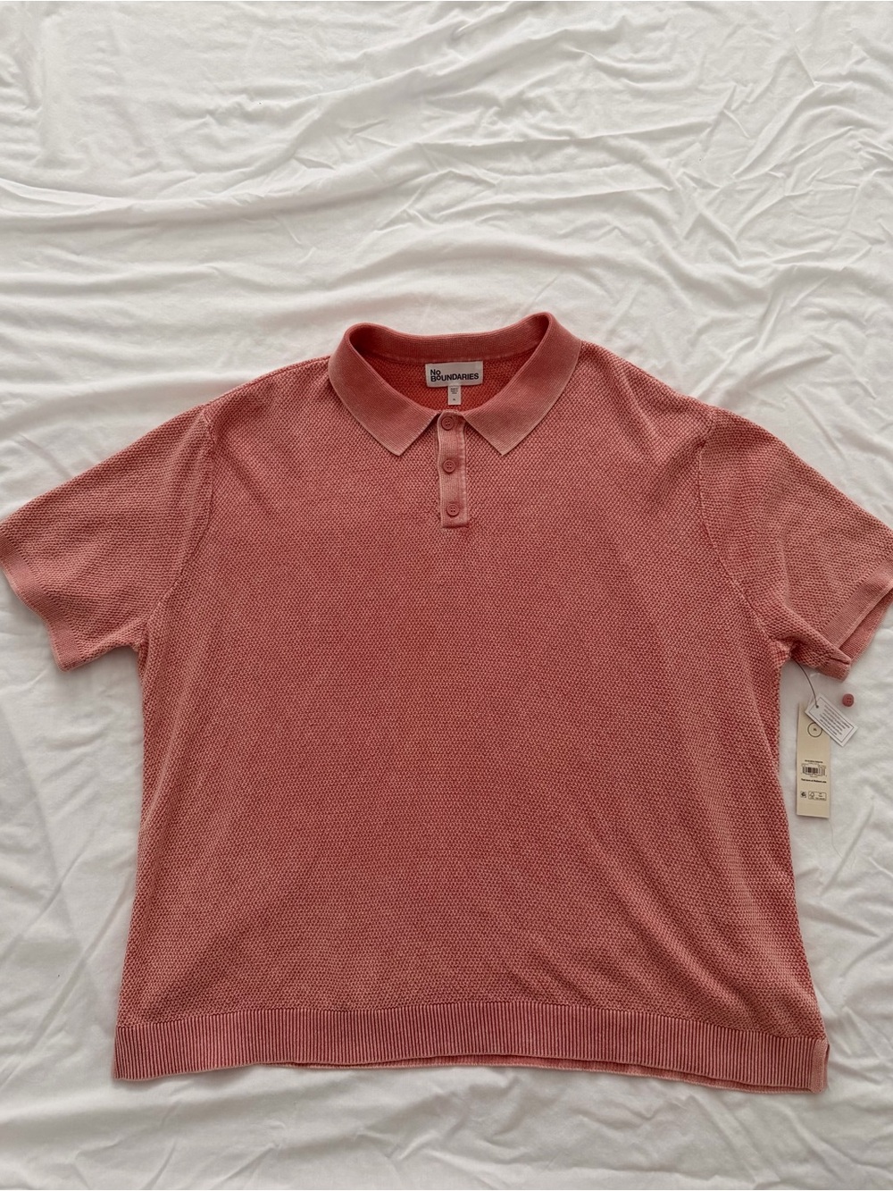 No Boundaries Men's Dusty Rose Polo Shirt